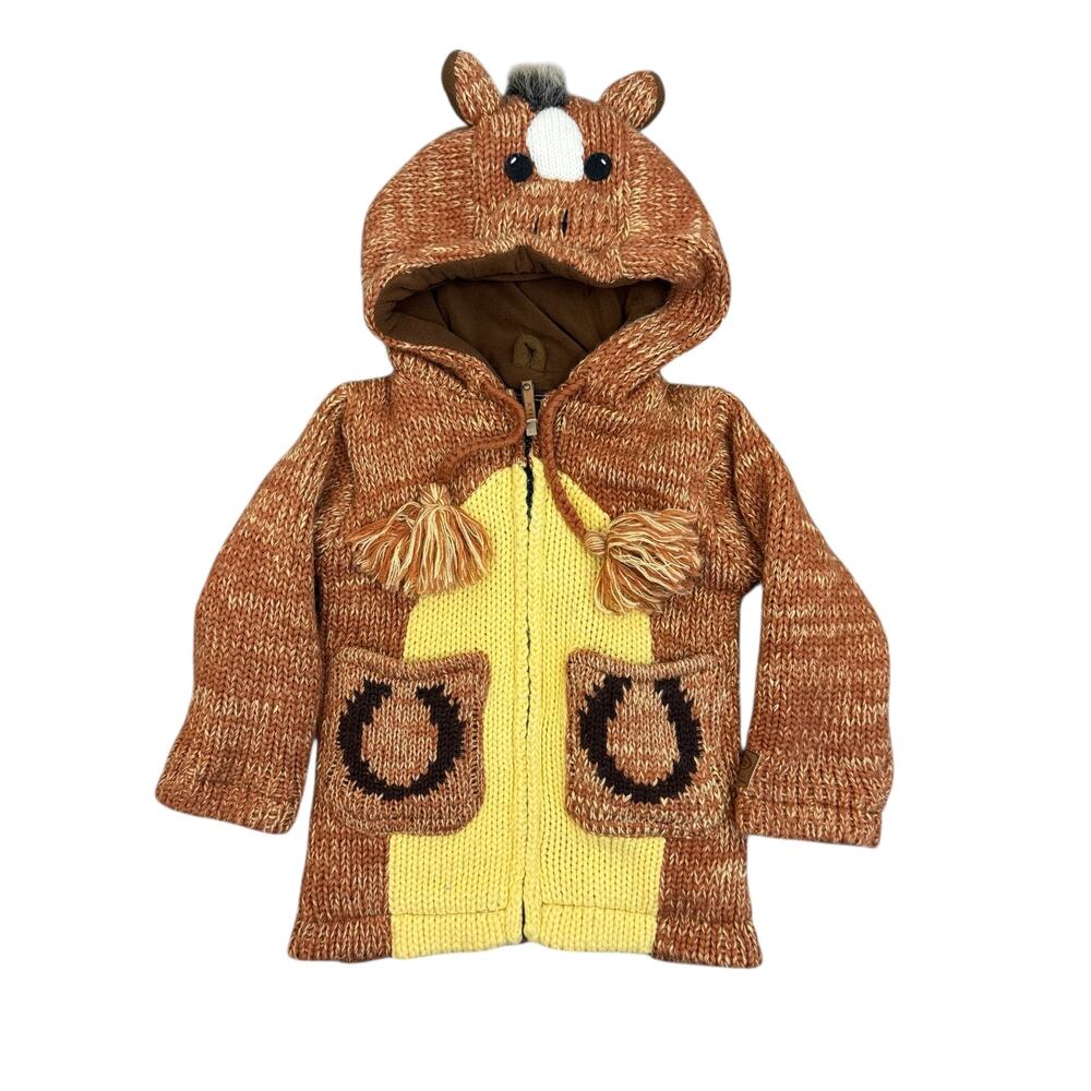Kyber Kids Wool-Blend Zip Up Horse Hoodie